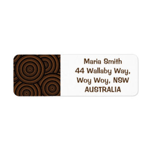 Étiquette Aboriginal dot painting