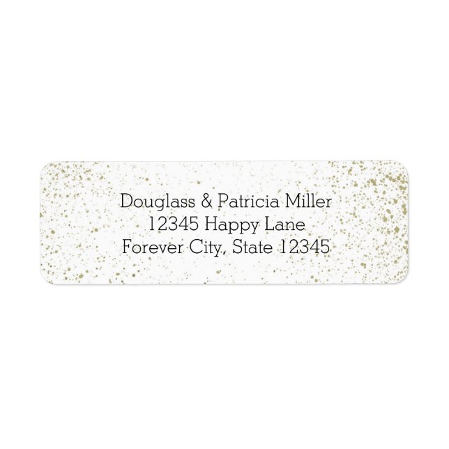 Étiquette Abrégé sur éclaboussure de peinture d'or (Devant)