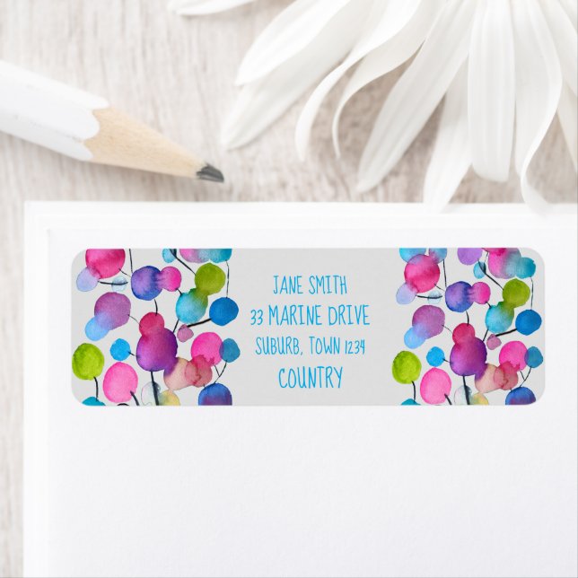 Étiquette Abstract rose Summer Tree art (En situation)