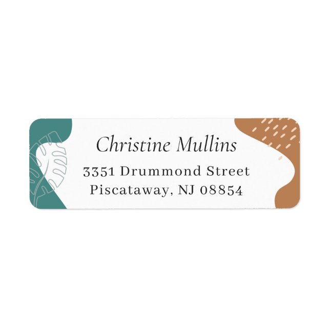 Étiquette Abstract Summer Tropical Return Address (Devant)