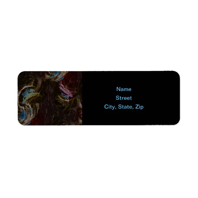 Étiquette Abstrait atomique noir rétro (Devant)