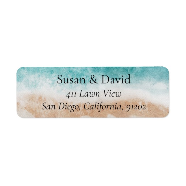 Étiquette Abstrait Beach Sea Front Ocean Adresse (Devant)