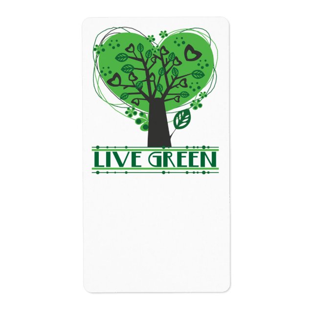 Étiquette Abstrait d'arbre vert en direct (Devant)