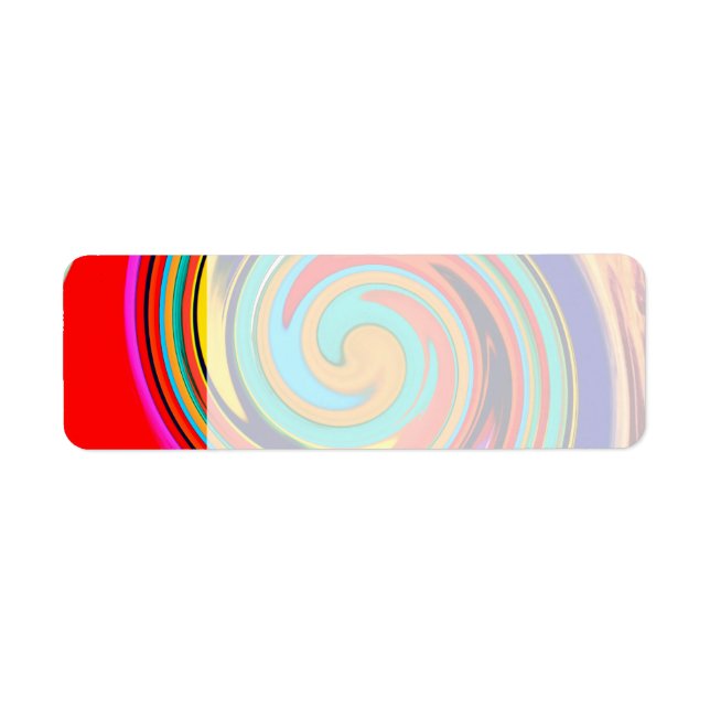 Étiquette Abstraite spirale colorée de Crayons fondus (Devant)