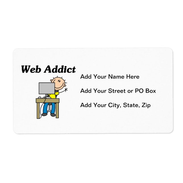 Étiquette Accro du Web (Devant)