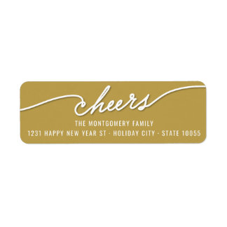 Étiquette Accueil moderne Calligraphie Gold Holiday Adresse