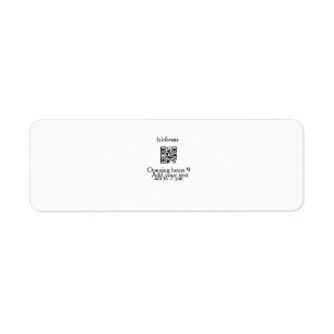 Étiquette Accueil simple ouverture bienvenue code barre QR a