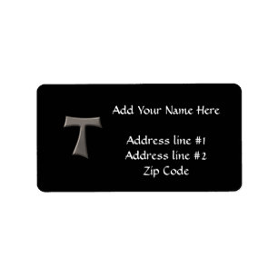 Étiquette Acier gris Look Franciscan Tau Cross