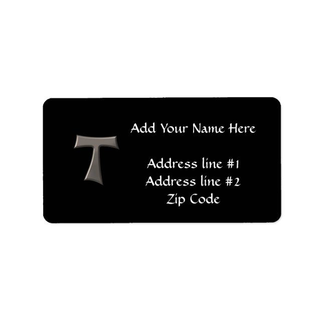 Étiquette Acier gris Look Franciscan Tau Cross (Devant)