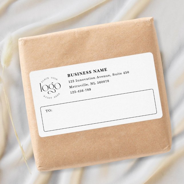 Étiquette Add Your Own Logo Custom Business White Shipping (custom personalized business logo shipping label)