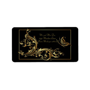 Étiquette Address Labels/Butterfly and Swirls