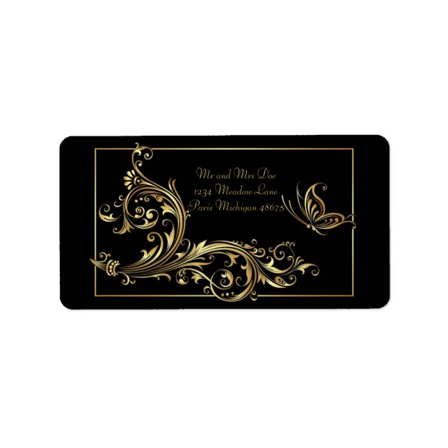 Étiquette Address Labels/Butterfly and Swirls (Devant)