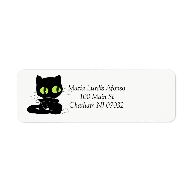 Étiquette Address Labels Cats Black (Devant)