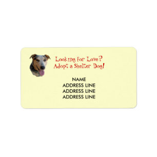 Étiquette Adoption de chien d'abri - adresse de retour