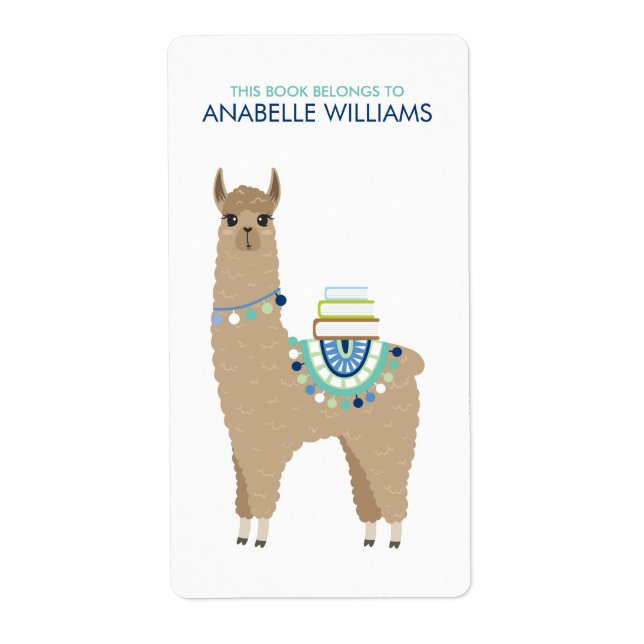 Étiquette Adorable Alpaca plaque personnalisée (Devant)