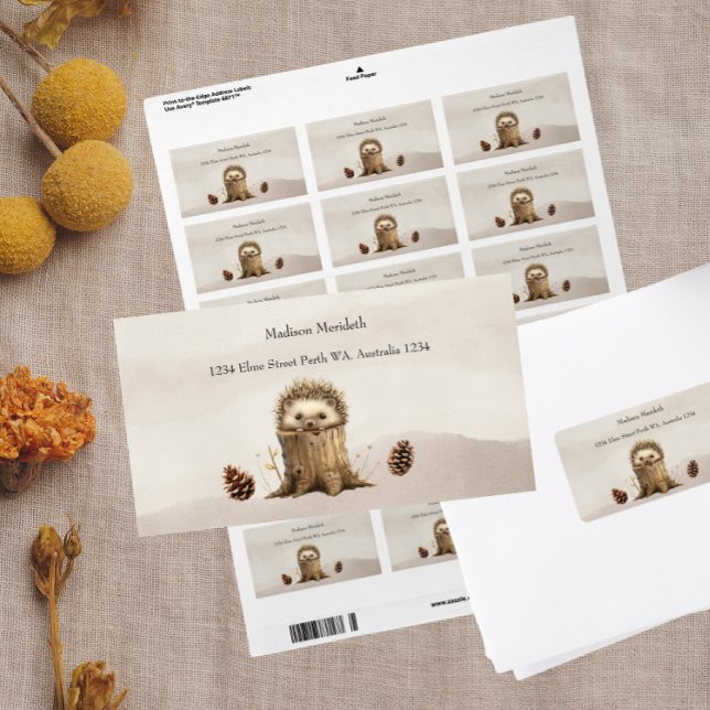 Étiquette Adorable Bébé mignon Baby shower de hérisson (Créateur téléchargé)