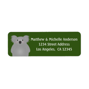 Étiquette Adorable Cute Australia Koala Bear Forest Green