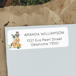 Étiquette Adorable Floral Chien & Chat Services de soins pou