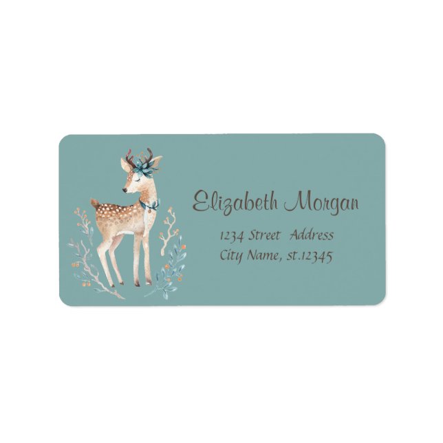 Étiquette Adorable Mignon Élégant ,Renne de Noël (Devant)