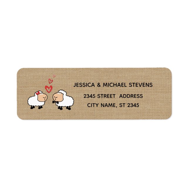 Étiquette Adorable mignon et amusant mouton de dessin animé  (Devant)