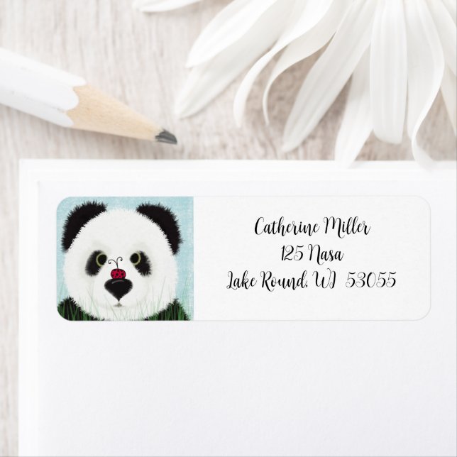 Étiquette Adorable Ours De Panda (En situation)