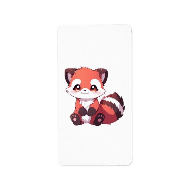 Étiquette  adorable panda rouge (Devant)