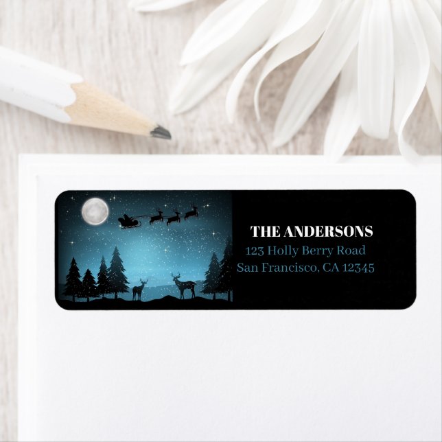 Étiquette Adorable Reindeer At Night (En situation)