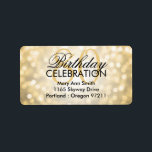 Étiquette Adresse 80th Birthday Party Gold Parties scintilla<br><div class="desc">Elégant 80e anniversaire de la Parties scintillant d'or modèle. Avec des lumières et des étincelles. Entièrement personnalisable ! Facile à utiliser et facile à personnaliser. Commandez aujourd'hui !</div>