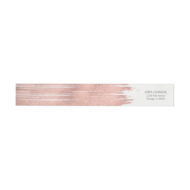 Étiquette adresse à enrouler Rose Gold Brushstroke (Individuel)