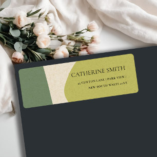 ÉTIQUETTE ADRESSE ARTISTIQUE ABSTRAITE MODERNE LIME GREEN KR
