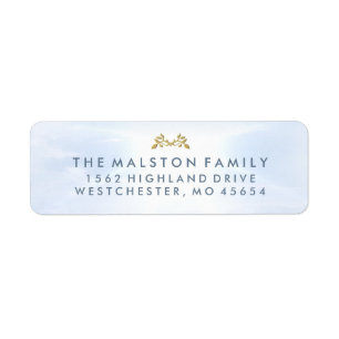 Étiquette Adresse assortie de famille de sympathie de ciel