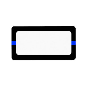 Étiquette Adresse blanche de la ligne bleue mince de la poli