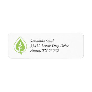 Étiquette Adresse commerciale de logo de feuille d'huile