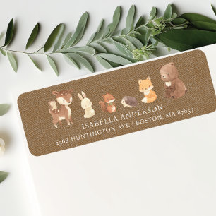 Étiquette Adresse de Baby shower de forêt enchantée