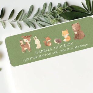 Étiquette Adresse de Baby shower de forêt enchantée