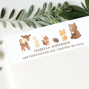 Étiquette Adresse de Baby shower de forêt enchantée
