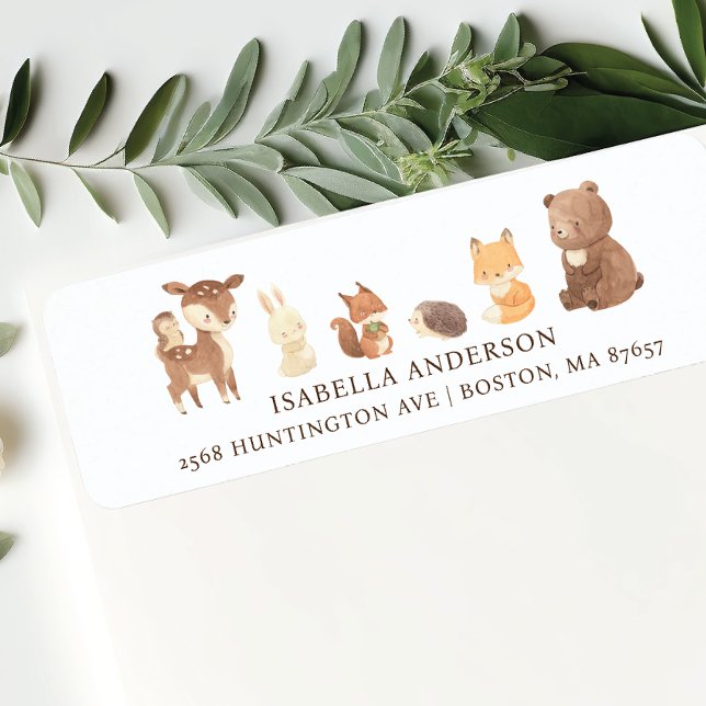 Étiquette Adresse de Baby shower de forêt enchantée (Créateur téléchargé)