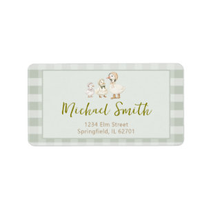 Étiquette Adresse de Baby Shower de Mère l'Oie et Oison