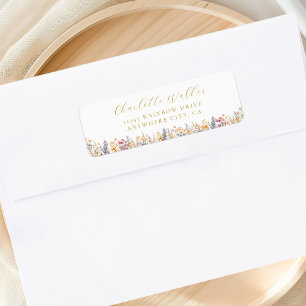 Étiquette Adresse de Baby shower moderne et Fleur sauvage