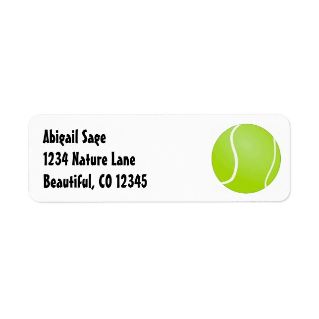 Étiquette Adresse de balle de tennis (Devant)