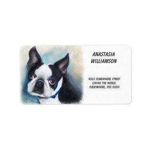 Étiquette ADRESSE de Boston Terrier