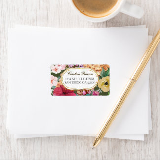 Étiquette Adresse de calligraphie florale Art Nouveau