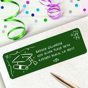 Étiquette Adresse de Casquette de Remise de Diplôme de Style