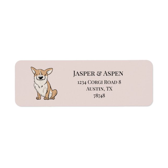 Étiquette Adresse de Corgi (Devant)