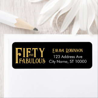 Étiquette Adresse de fête d'anniversaire "50 ans et fabuleux