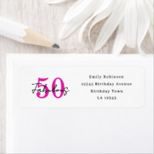 Adresse de fête d'anniversaire moderne de 50 ans e