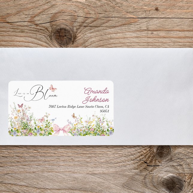 Étiquette Adresse de Fête de Mariage de Fleur Sauvage de Rub (Créateur téléchargé)