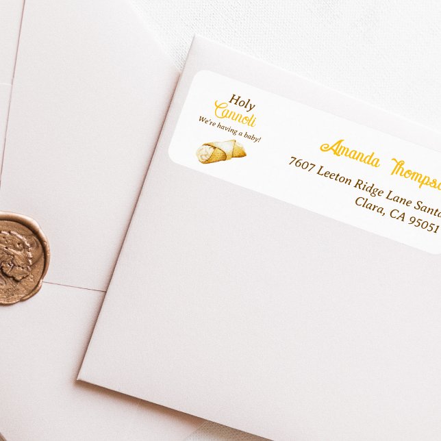 Étiquette Adresse de Fête de Naissance Bébé Cannoli Jaune It (Créateur téléchargé)