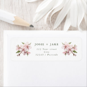 Étiquette Adresse de fleur rose de cerisier doux