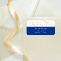 Adresse de graduation en or bleu marine moderne